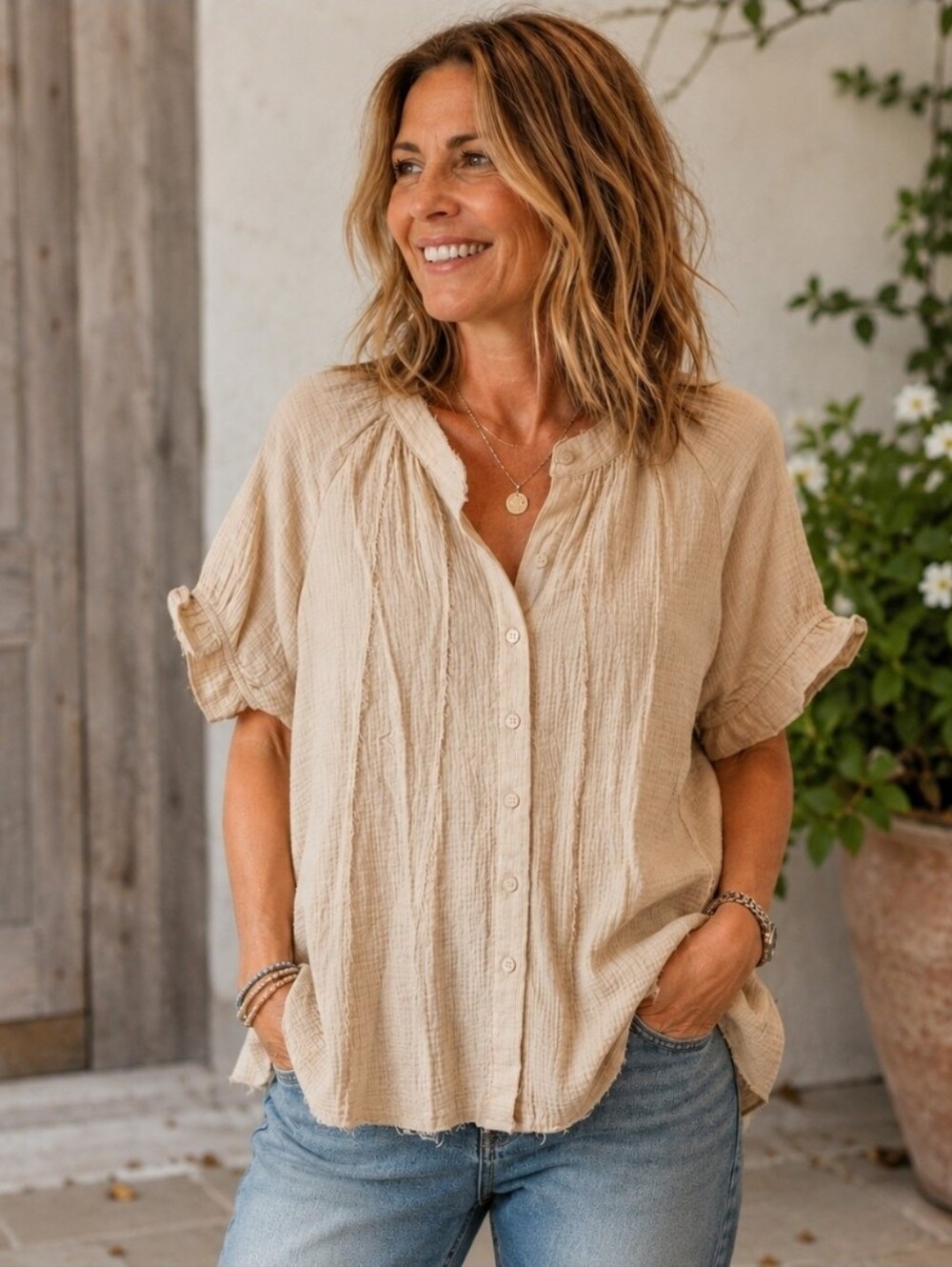 New In by Very J Neutral Beige Top